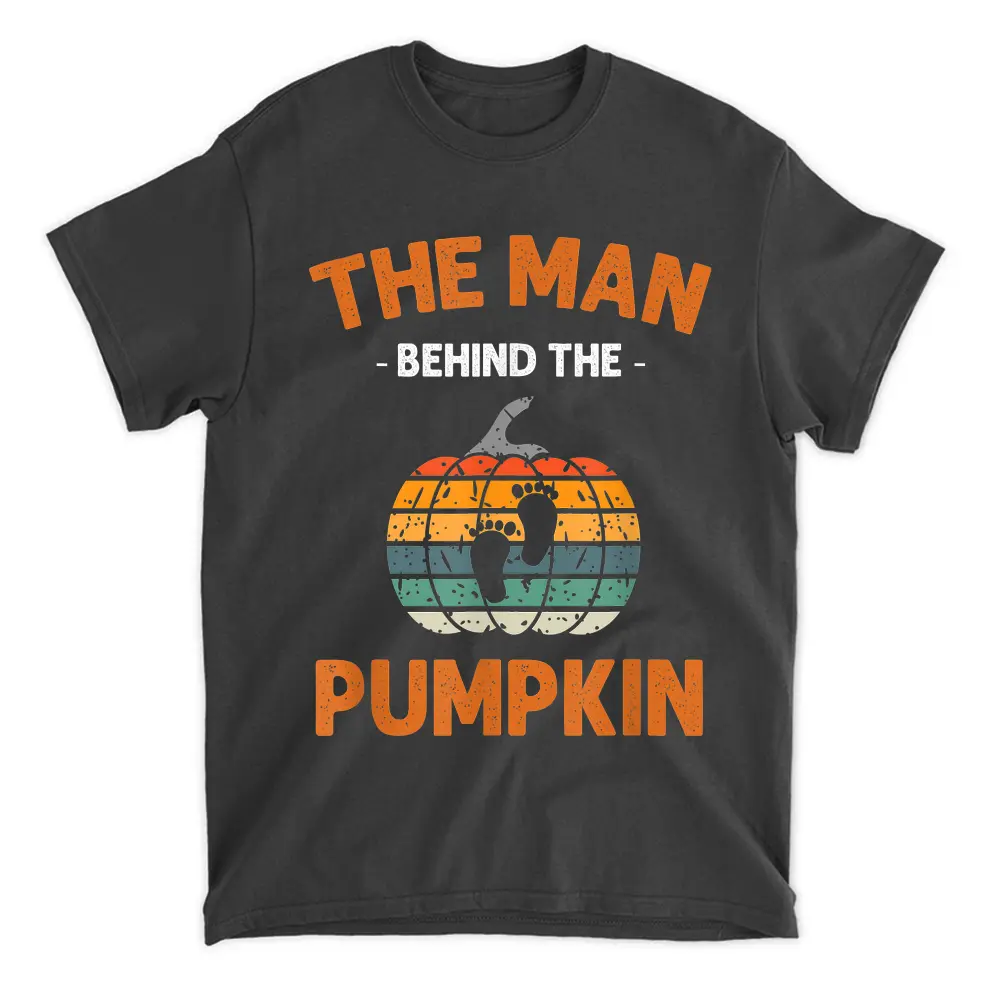 The Man Behind Pumpkin Halloween Pregnancy Expecting Baby T-Shirt