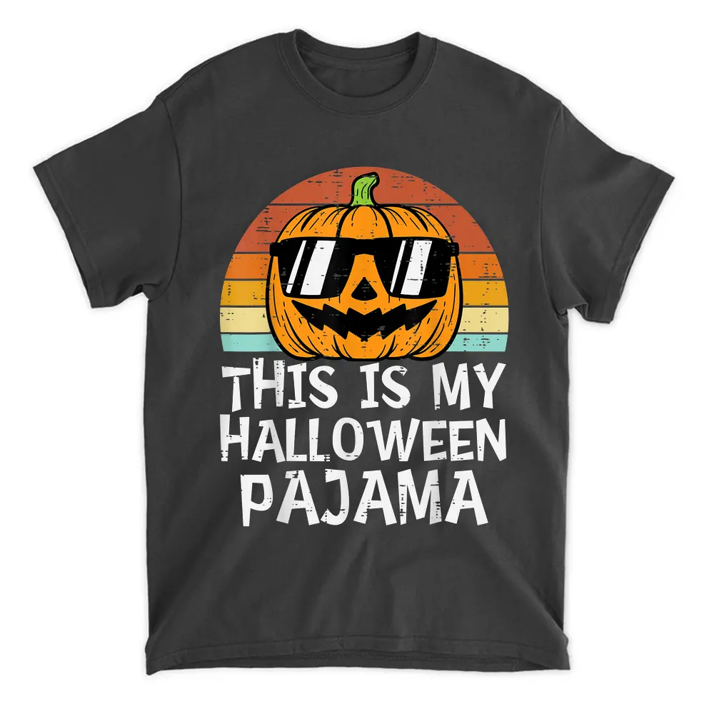 This Is My Halloween Pajama Pumpkin Retro Halloween Costume T-Shirt