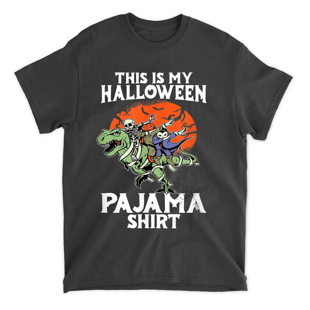 This Is My Halloween Pajama Shirt Dabbing Skeleton Pumpkin T-Shirt