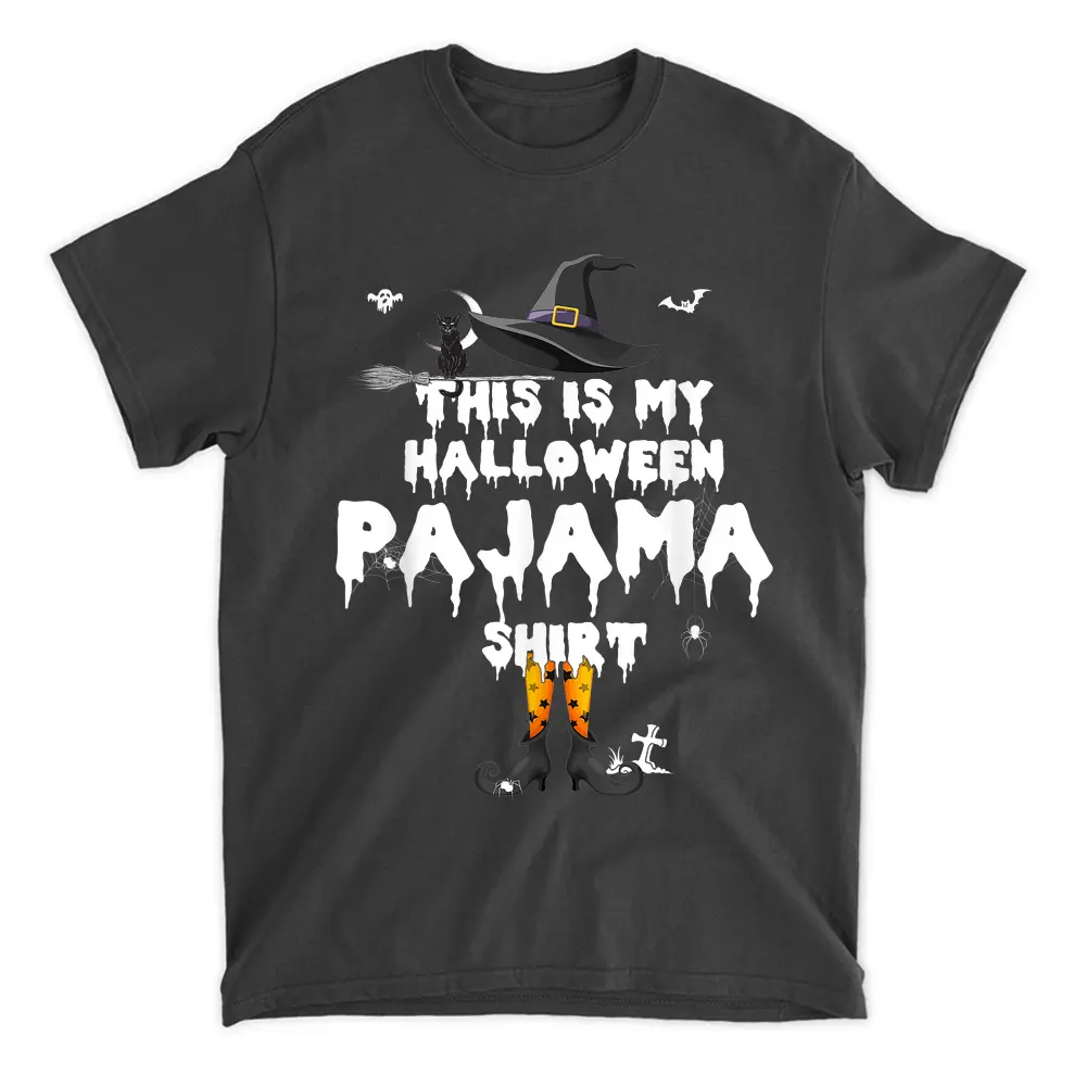 This Is My Halloween Pyjama Shirts Halloween Witch Cat Boo T-Shirt