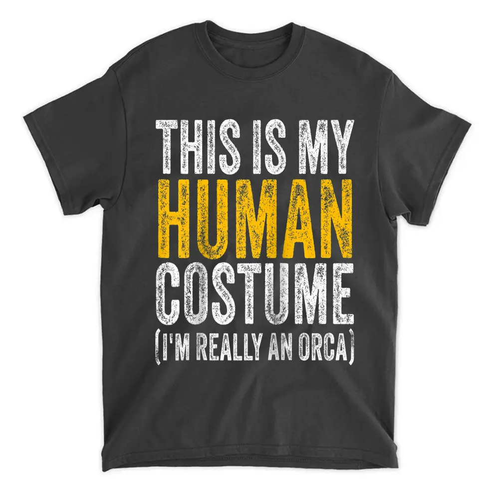 This Is My Human Costume I'm Really A Orca Halloween Whale Raglan T-Shirt