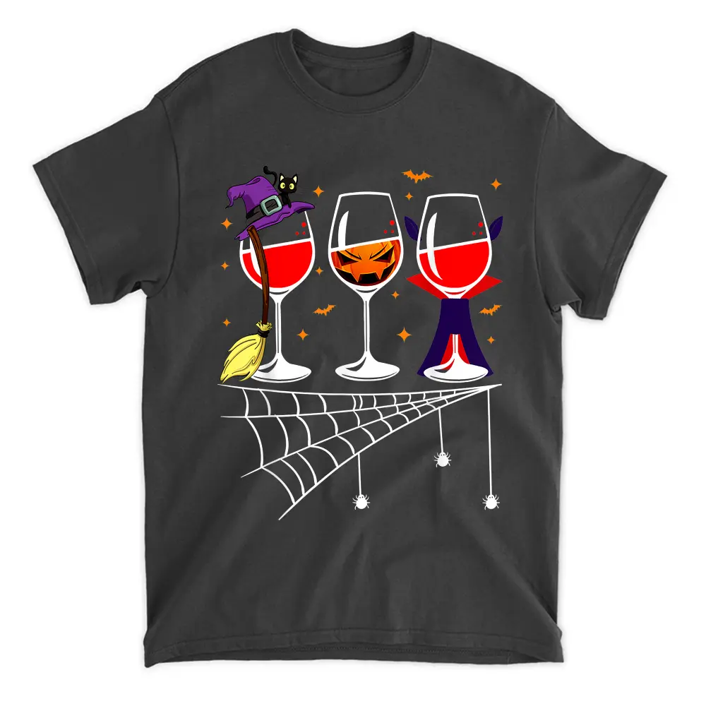 Three Glasses Of Wines Funny Costumes Halloween Wine Lover T-Shirt