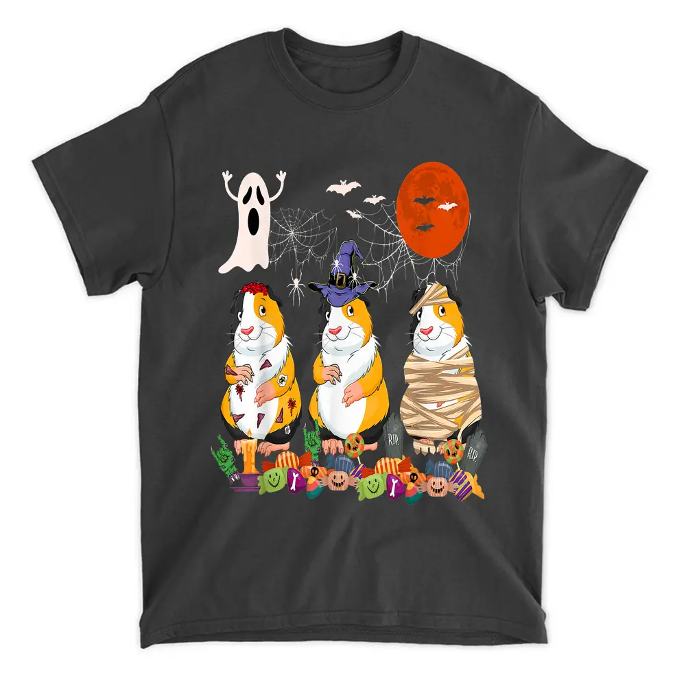 Three Guinea Pigs Costume Mummy Halloween Witch Scary Zombie T-Shirt