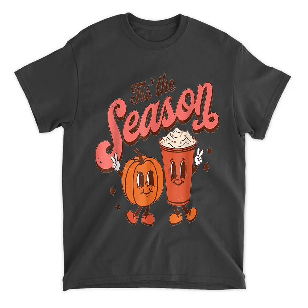 Tis' The Season Pumpkin And Spice Retro Halloween Fall Party T-Shirt