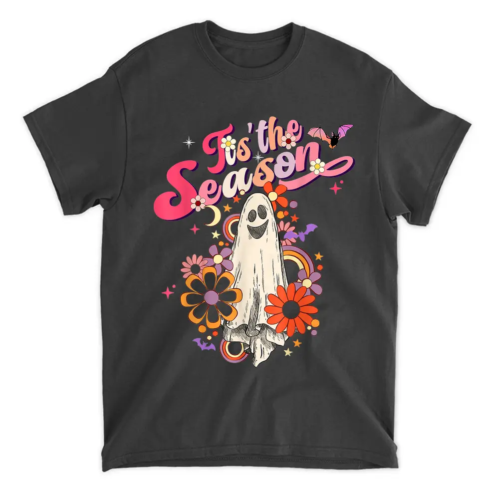 Tis' The Season Pumpkin Boo 60s 70s Hippie Halloween Costume T-Shirt