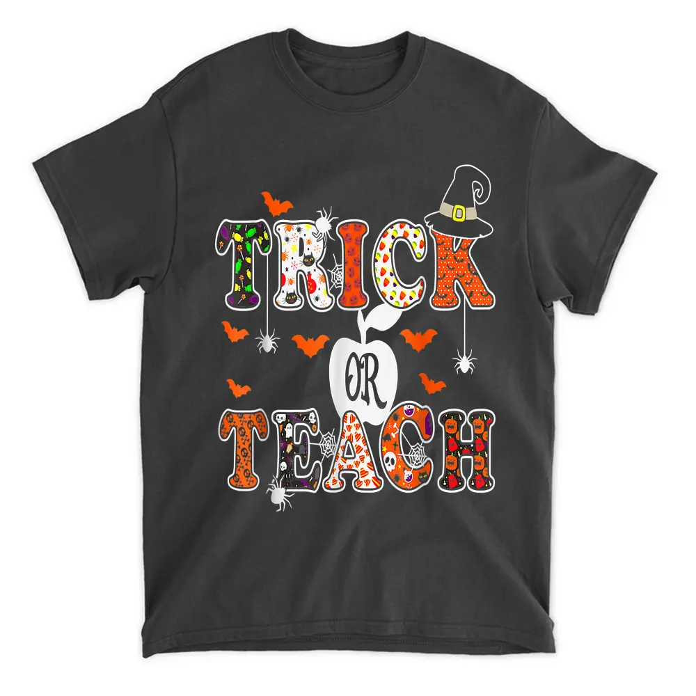 Trick Or Teach Funny Teacher Halloween Costume Witch Spooky T-Shirt