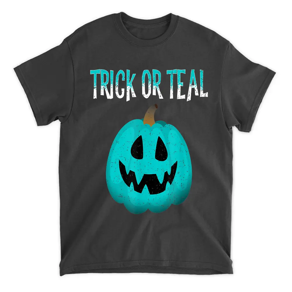 Trick Or Teal - 2 Sided Teal Pumpkin Halloween Shirt T-Shirt