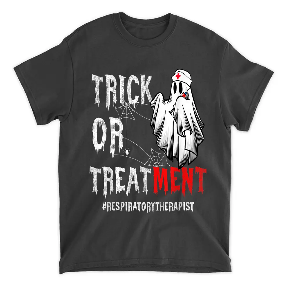 Trick Or Treatment Respiratory Therapist Ghost Halloween T-Shirt