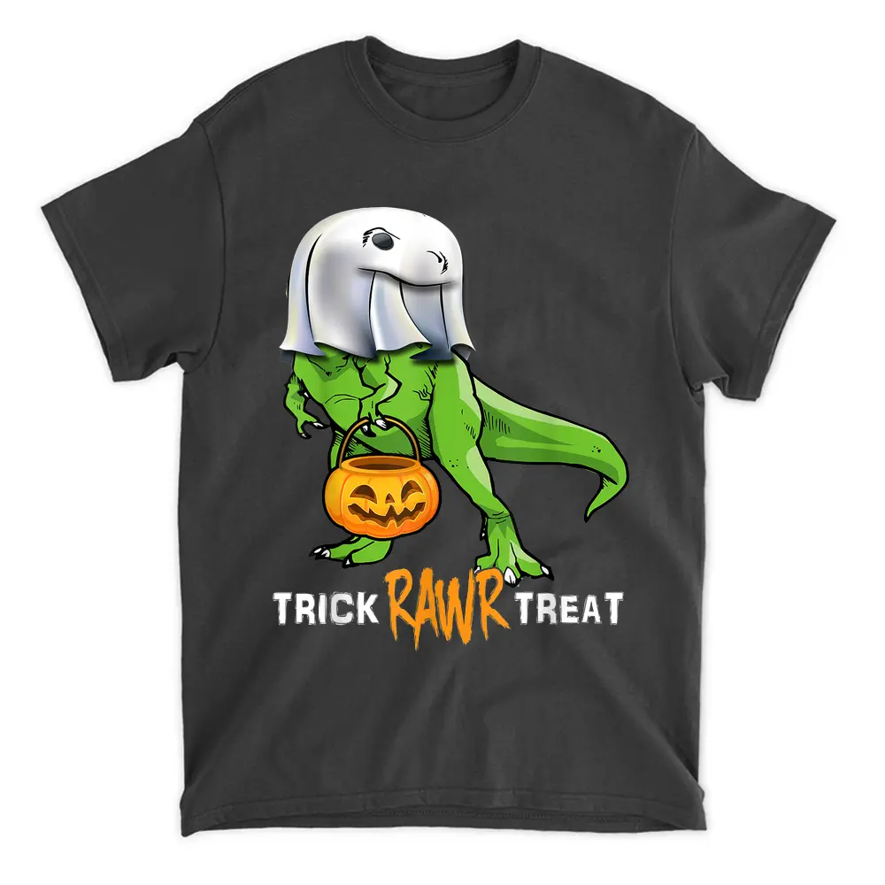 Trick Rawr Treat Dinosaur Ghost Halloween Boys Kids Gifts T-Shirt