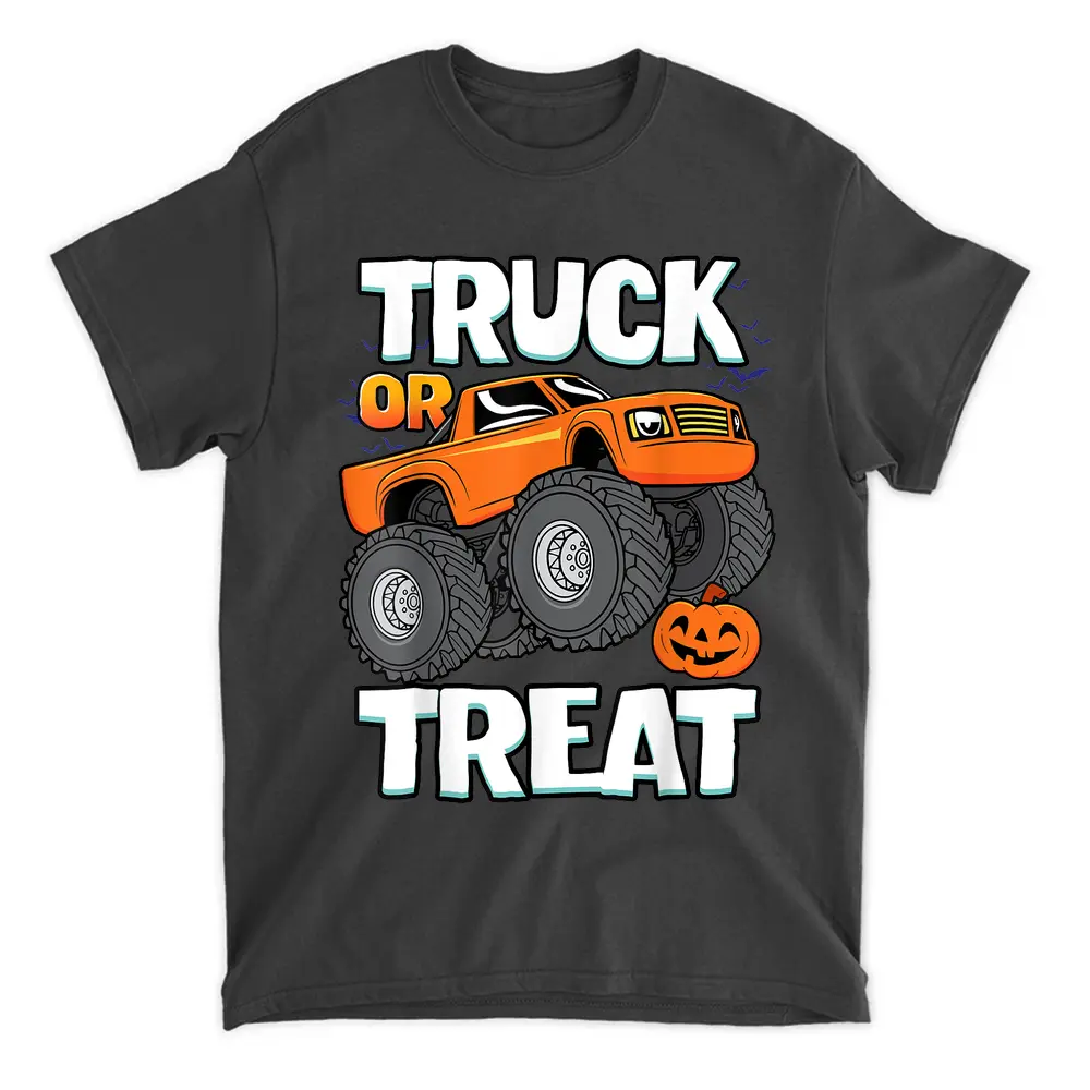 Truck Or Treat Halloween Boys Kids Monster Trucks T-Shirt