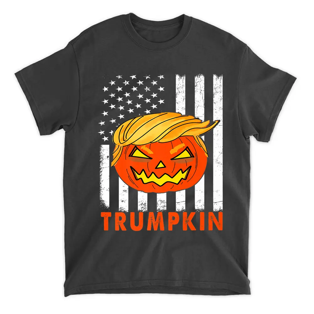 Trump Halloween Pumpkin Carving Funny Usa Flag Trumpkin T-Shirt