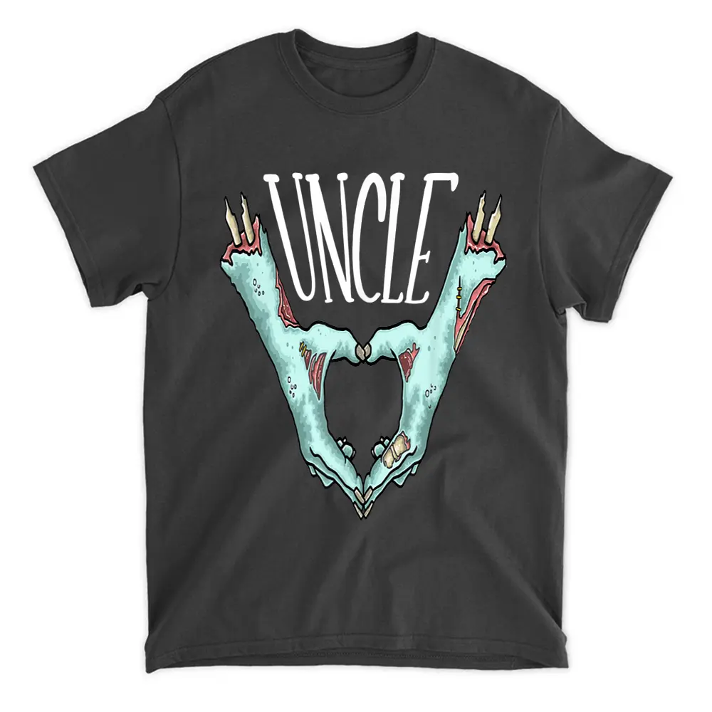 Uncle Zombie Hand Heart Halloween Costume Family Matching T-Shirt
