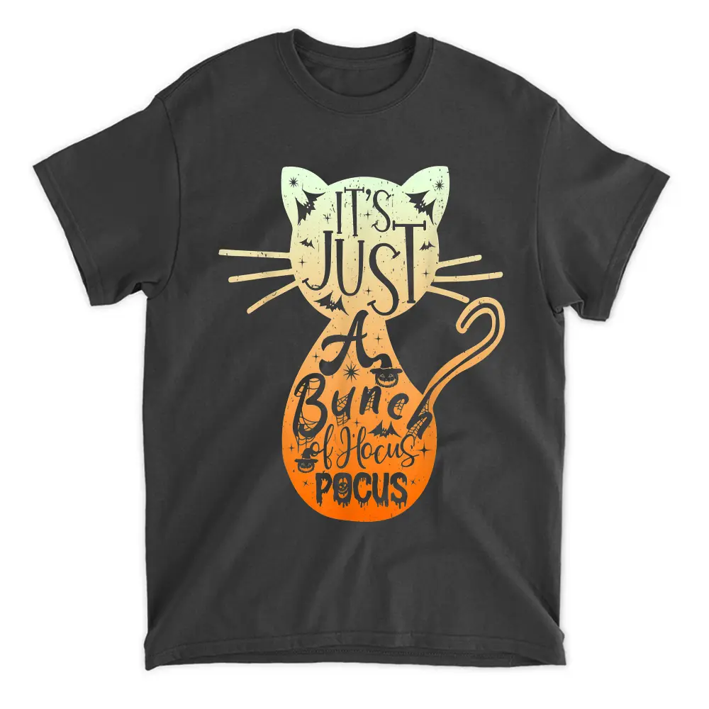 Vintage Halloween Cat Lover It's Just A Bunch Of Hocus Pocus T-Shirt