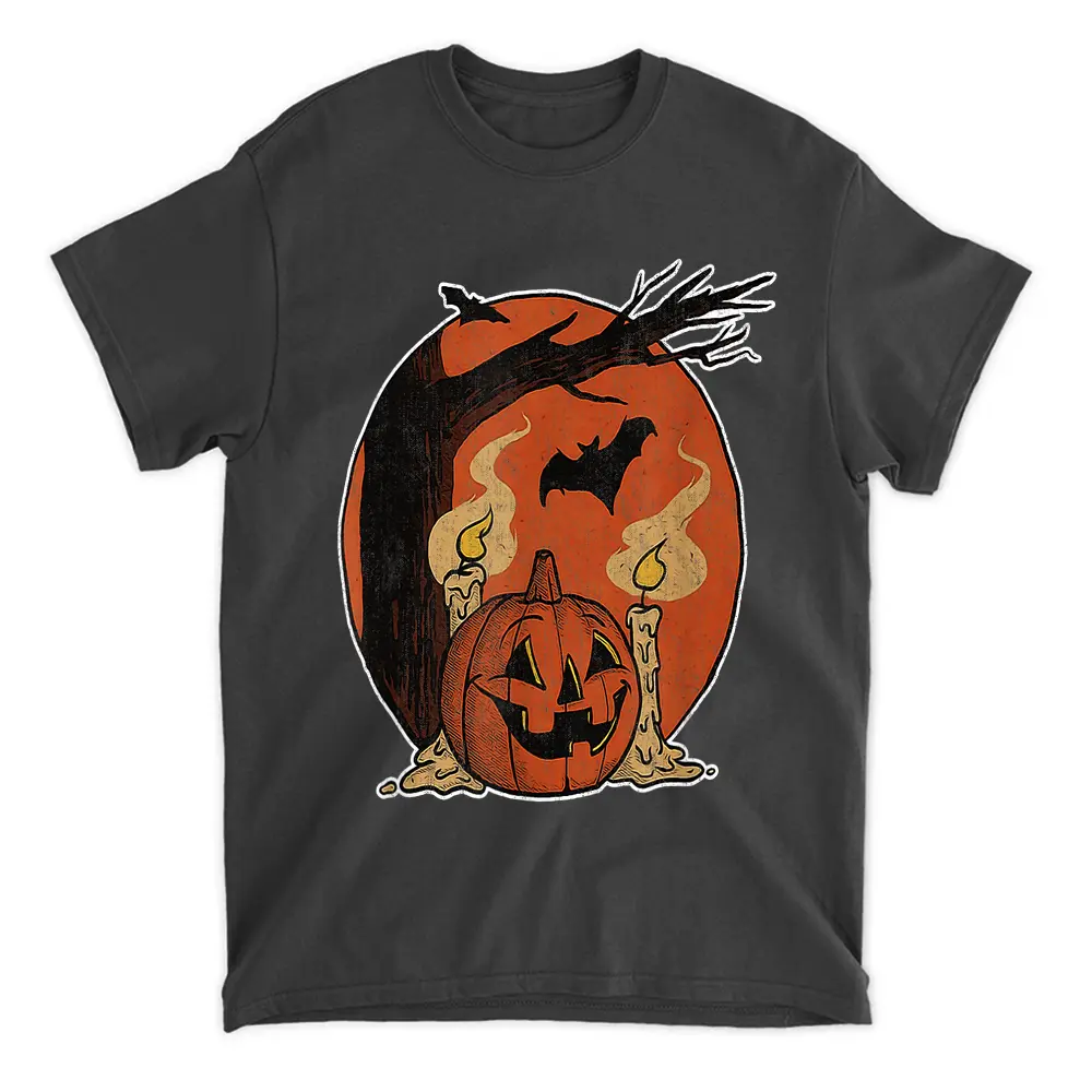 Vintage Pumpkin Scary Halloween Costume Party Gift T-Shirt