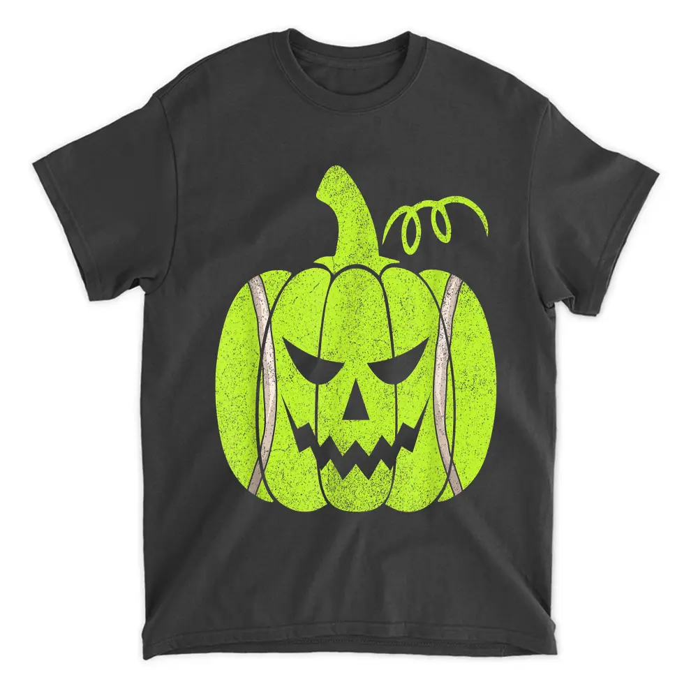 Vintage Tennis Halloween Scary Pumpkin T-Shirt