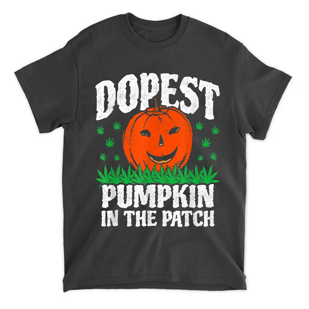 Weed Halloween Pumpkin - Marijuana Pot Leaf - Funny Stoner T-Shirt