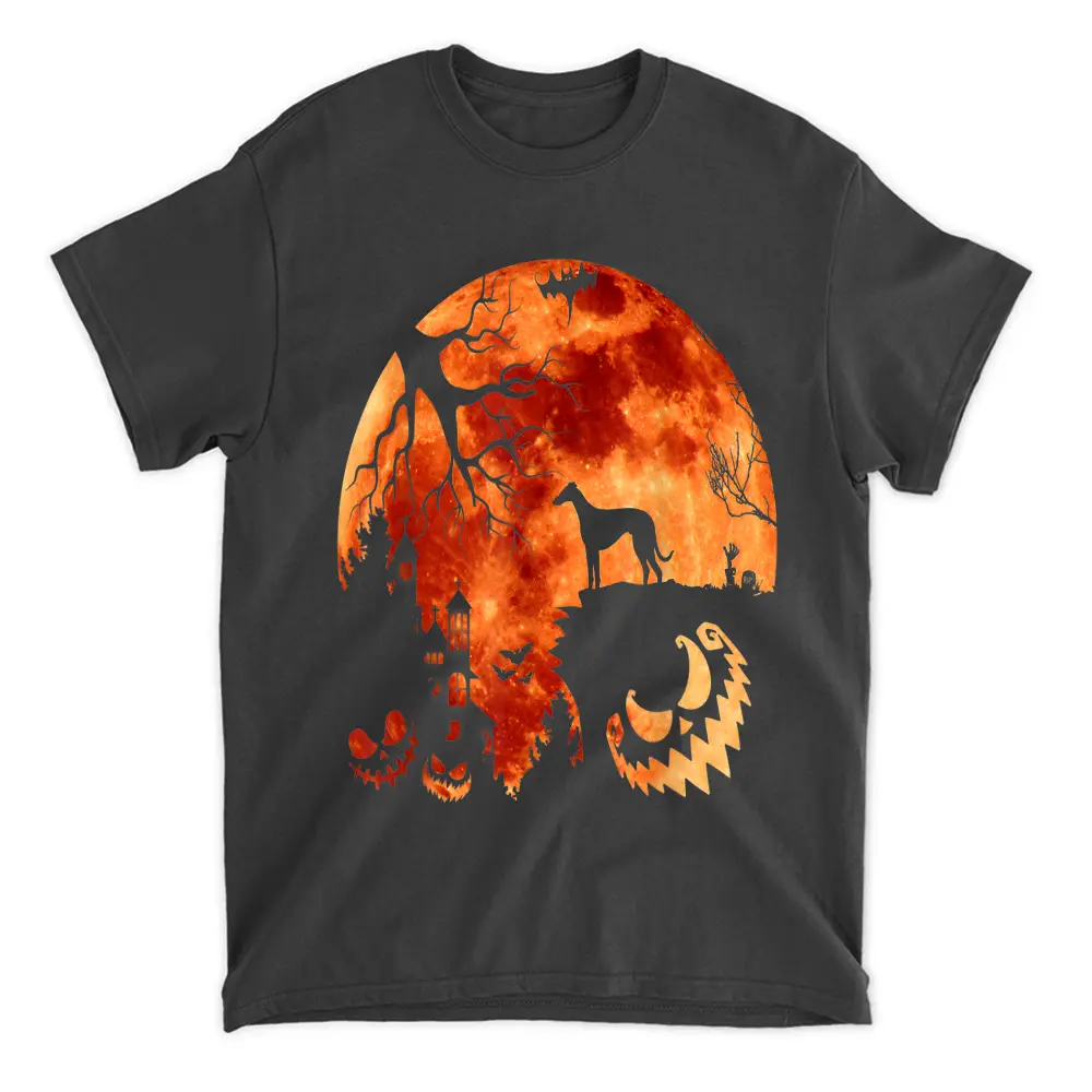 Whippet And Moon Halloween Costume Pumpkin Dog Lover T-Shirt