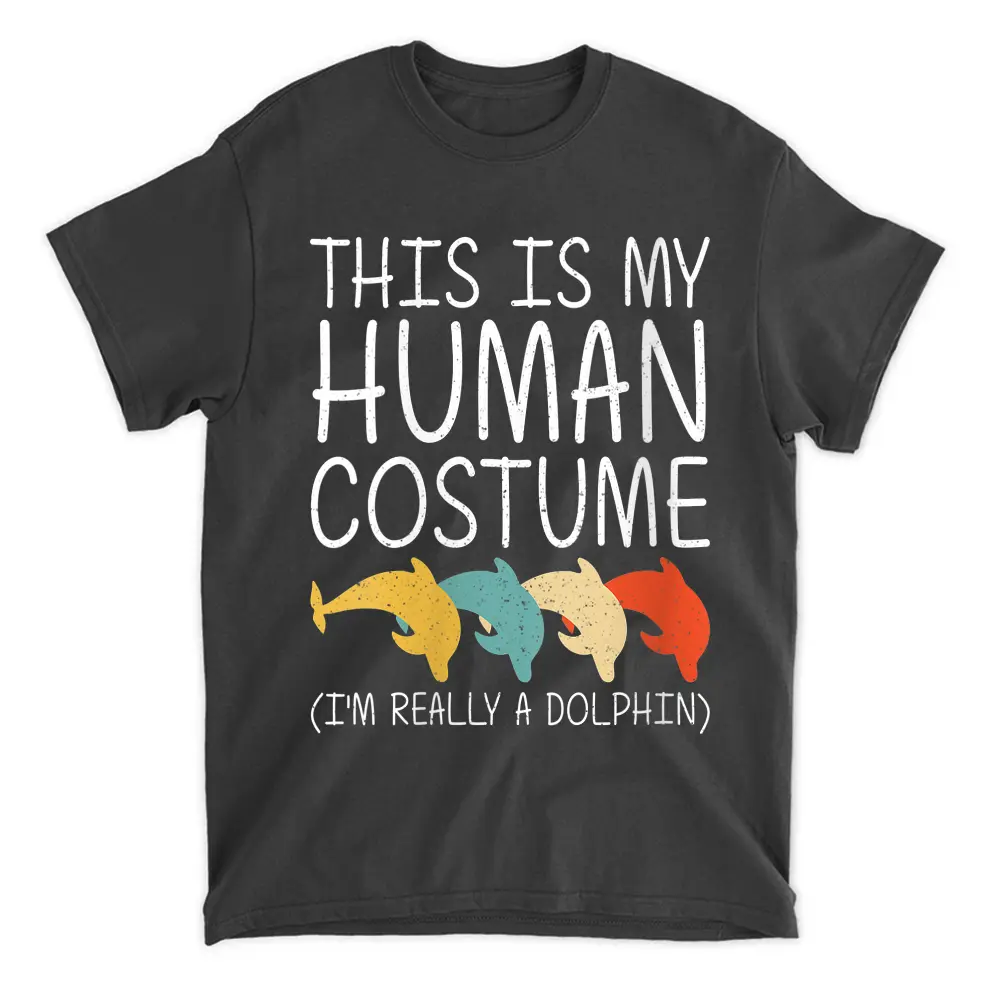 Womens Dolphin Halloween Human Costume Beluga Fish Easy Diy Gift T-Shirt