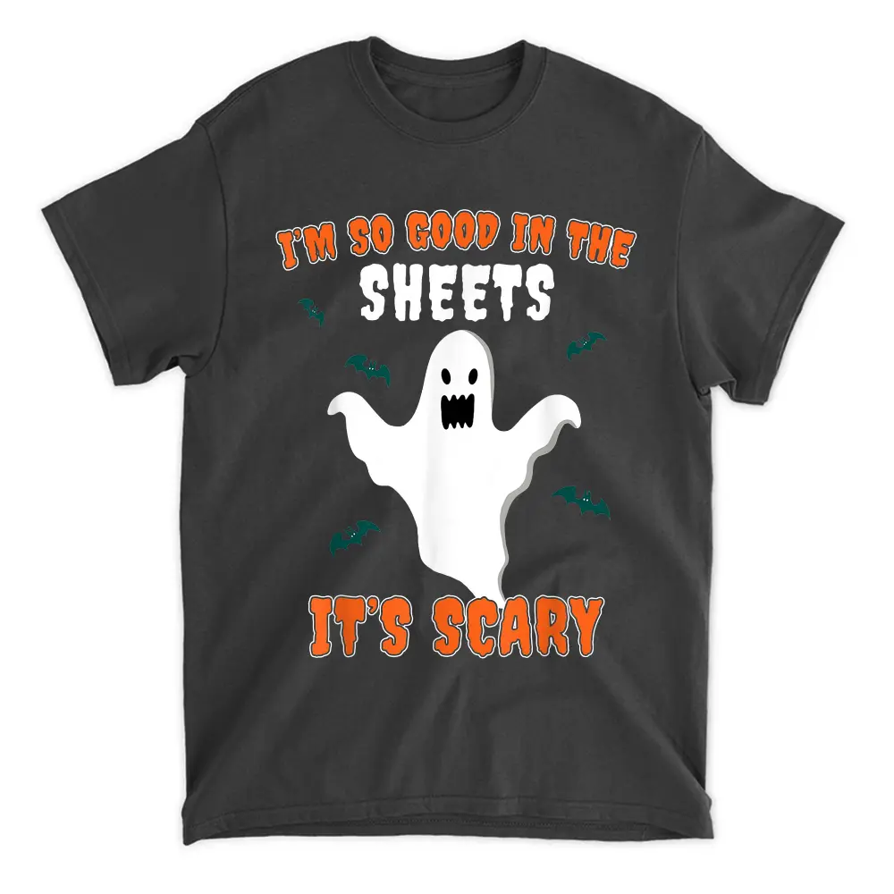 Womens Sexy Halloween Costume Ghost Good In The Sheets Wife T-Shirt