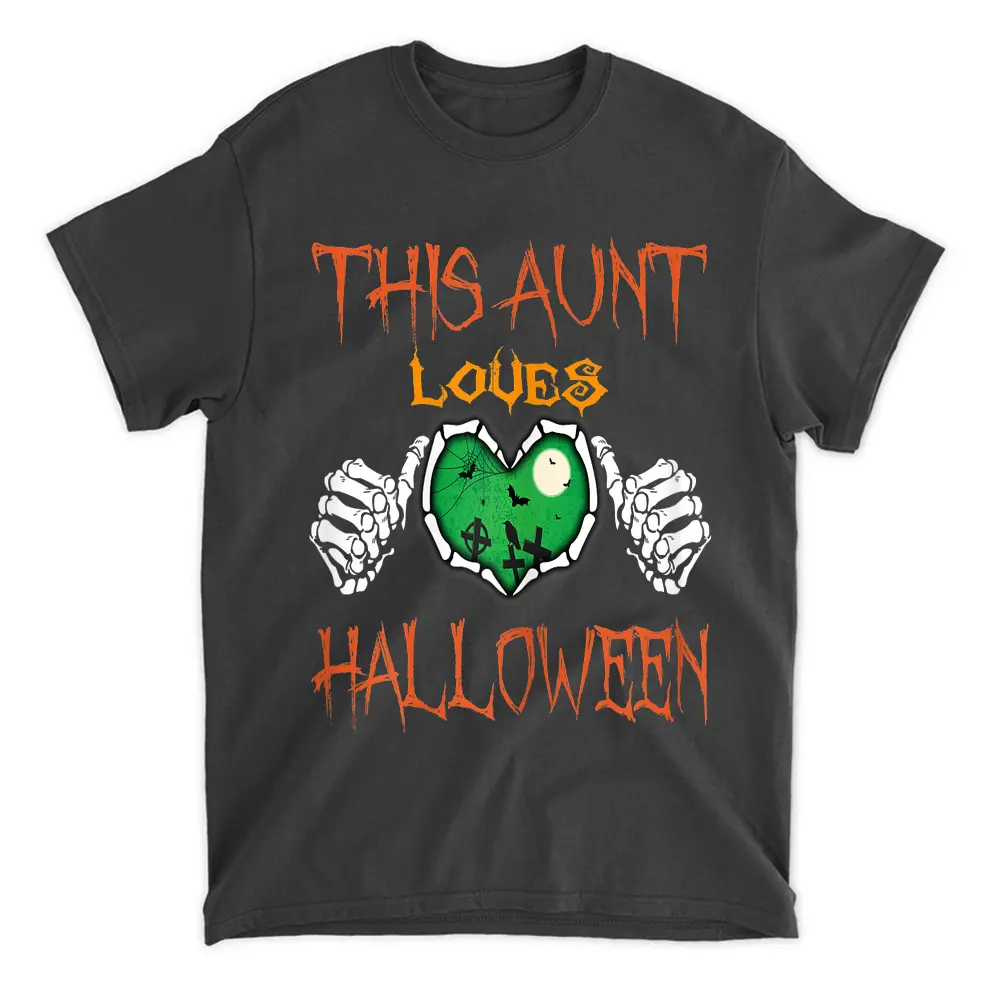 Womens This Aunt Loves Halloween Funny Halloween T-Shirt