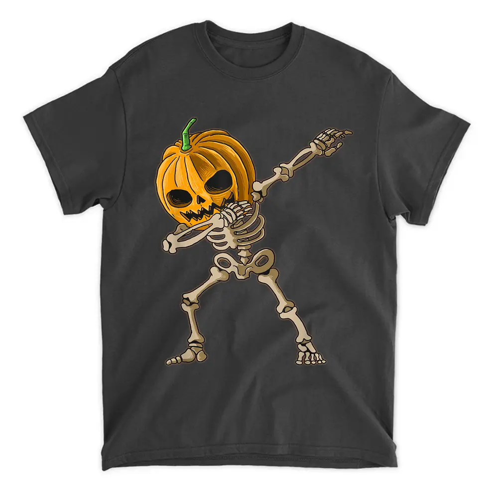 Xray Skeleton Dabbing Scary Pumpkin Halloween Skeleton Dance T-Shirt
