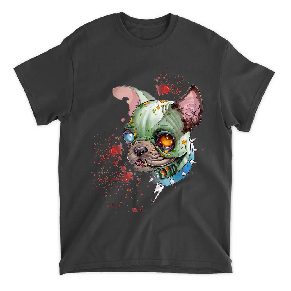 Zombie French Bulldog Costume Zombies Frenchie Dog Halloween T-Shirt