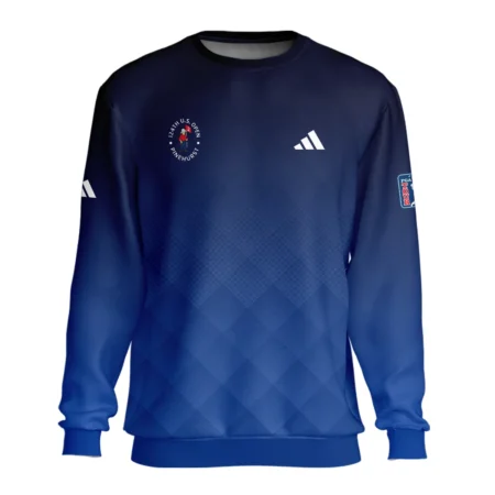 124th U.S. Open Pinehurst Adidas Dark Blue Gradient Stripes Pattern Style Classic Quarter Zipped Sweatshirt