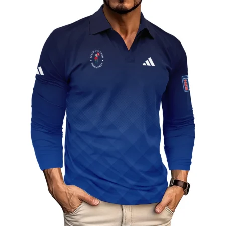 124th U.S. Open Pinehurst Adidas Dark Blue Gradient Stripes Pattern Zipper Hoodie Shirt Style Classic Zipper Hoodie Shirt