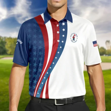 124th U.S. Open Pinehurst Blue Gradient Red White Star Callaway Polo Shirt Style Classic