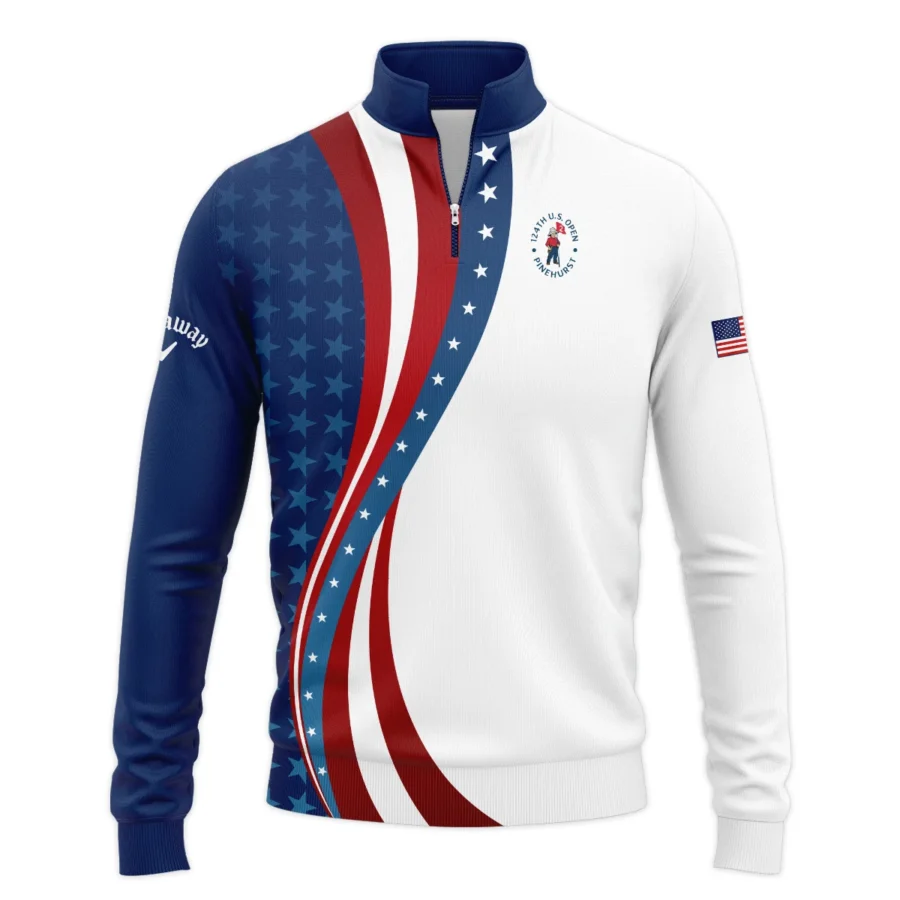 124th U.S. Open Pinehurst Blue Gradient Red White Star Callaway Quarter-Zip Jacket Style Classic