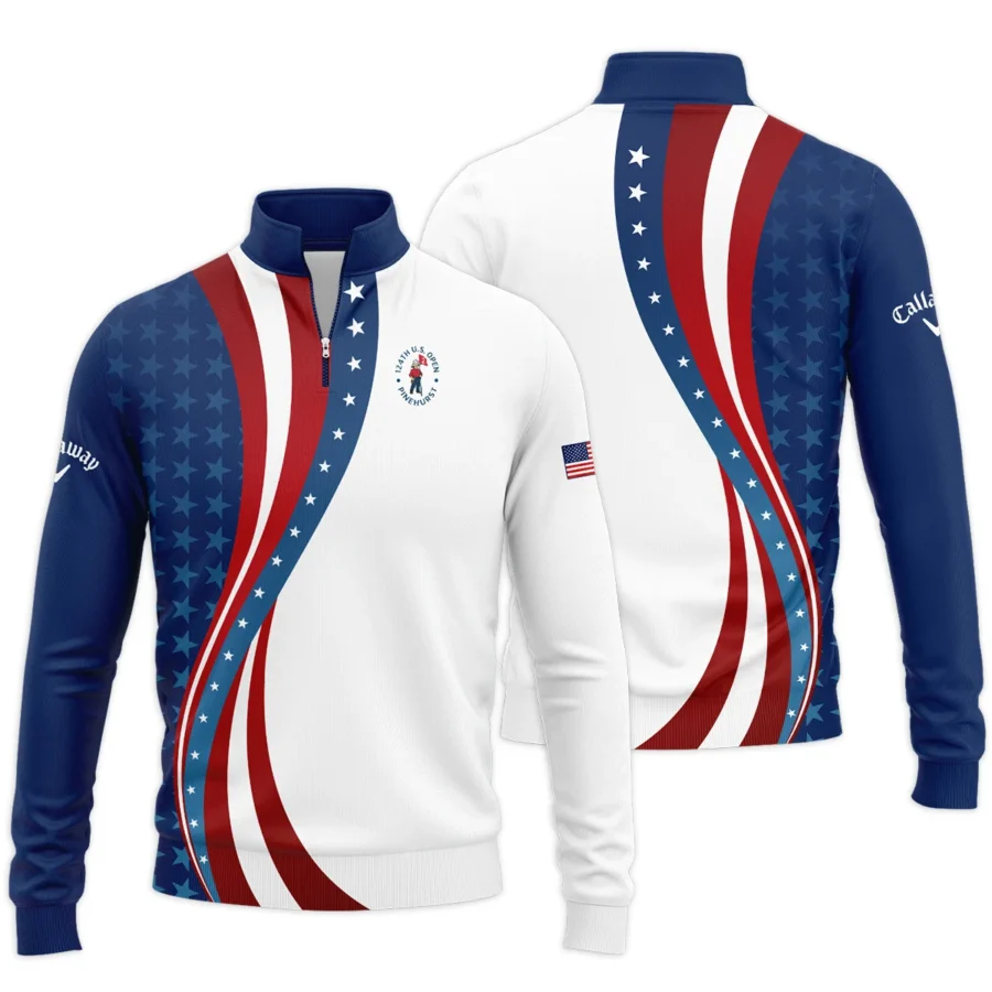 124th U.S. Open Pinehurst Blue Gradient Red White Star Callaway Quarter-Zip Jacket Style Classic