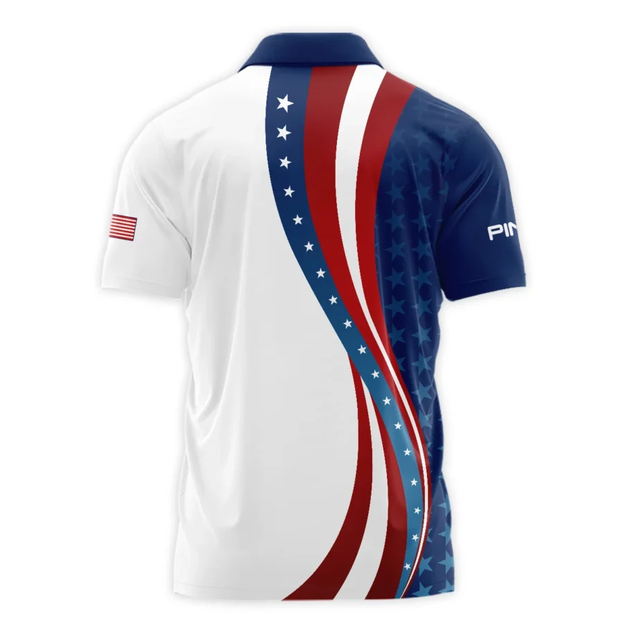 124th U.S. Open Pinehurst Blue Gradient Red White Star Ping Polo Shirt Style Classic