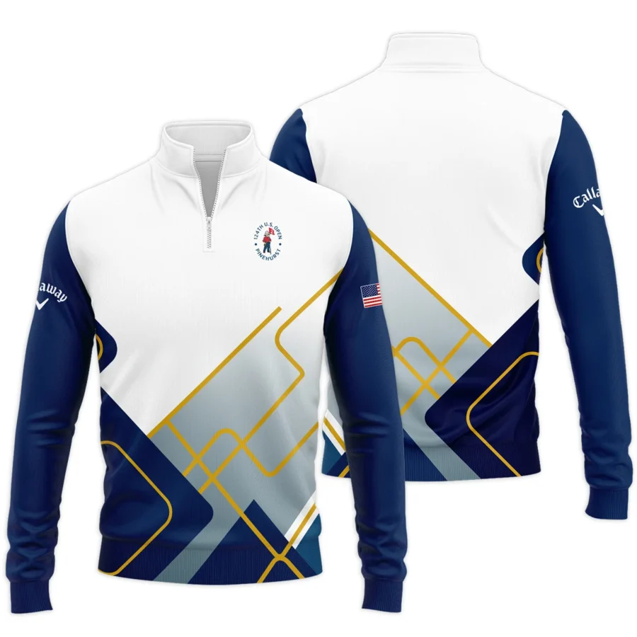 124th U.S. Open Pinehurst Blue Yellow Line White Callaway Quarter-Zip Jacket Style Classic