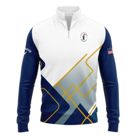 124th U.S. Open Pinehurst Blue Yellow Line White Callaway Quarter-Zip Jacket Style Classic