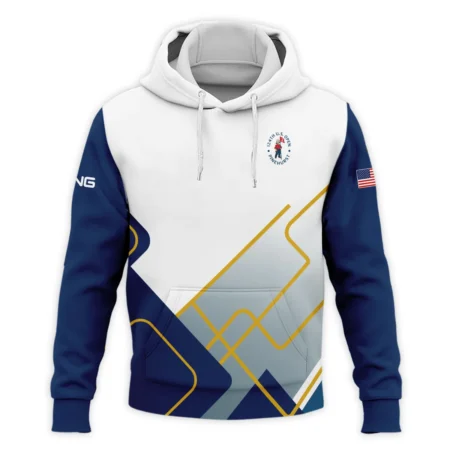 124th U.S. Open Pinehurst Blue Yellow Line White Ping Hoodie Shirt Style Classic