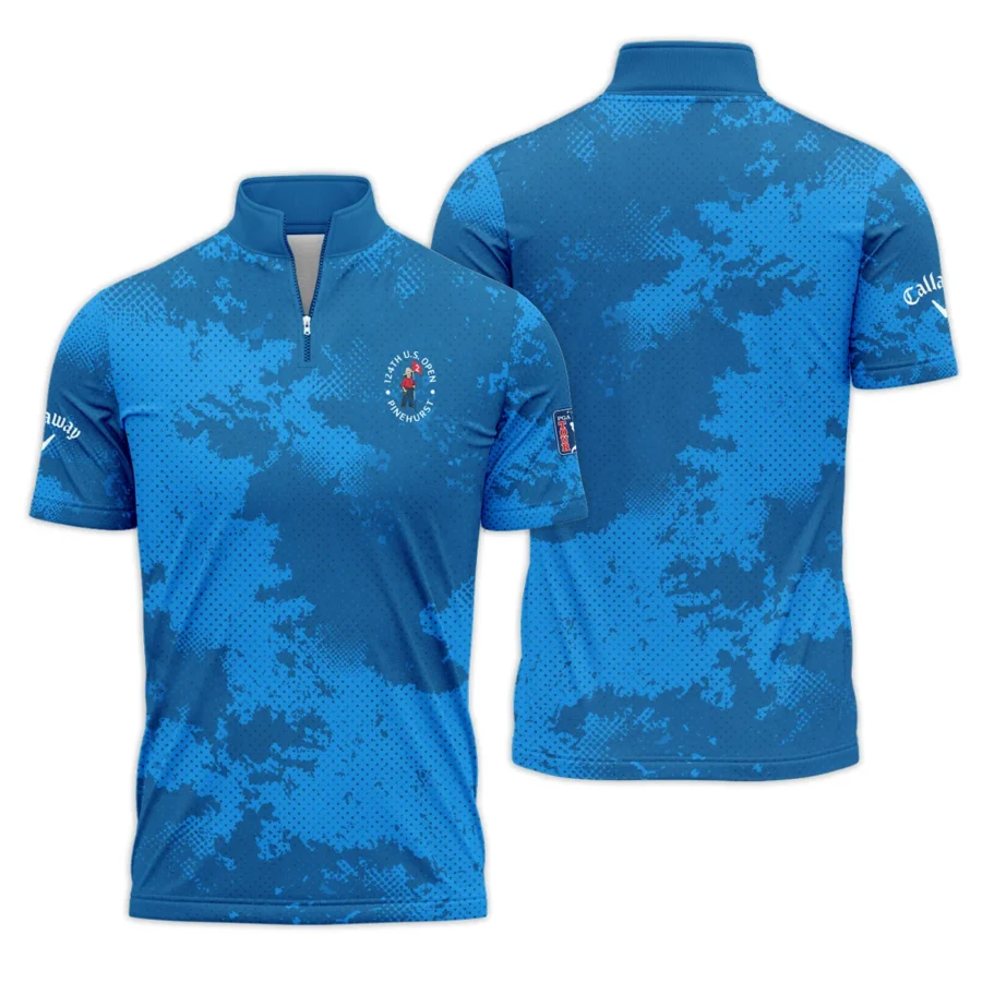 124th U.S. Open Pinehurst Callaway Blue Sport Pattern Quarter-Zip Polo Shirt