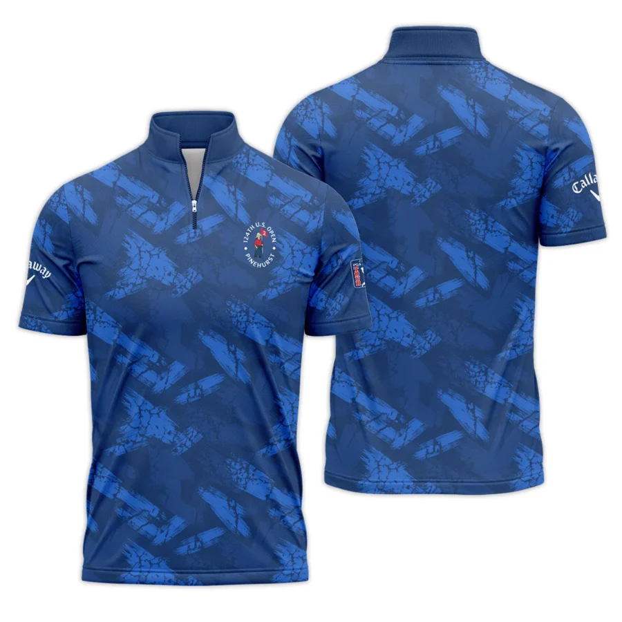 124th U.S. Open Pinehurst Callaway Dark Blue Brush Pattern Quarter-Zip Polo Shirt