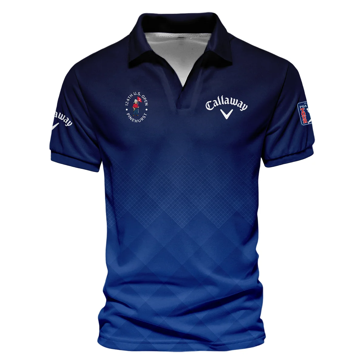 124th U.S. Open Pinehurst Callaway Dark Blue Gradient Stripes Pattern Polo Shirt Style Classic Polo Shirt For Men