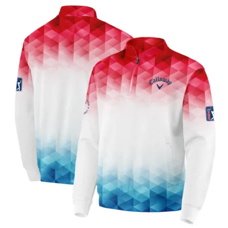 124th U.S. Open Pinehurst Callaway Golf Sport Bomber Jacket Blue Red Abstract Geometric Triangles All Over Print Bomber Jacket