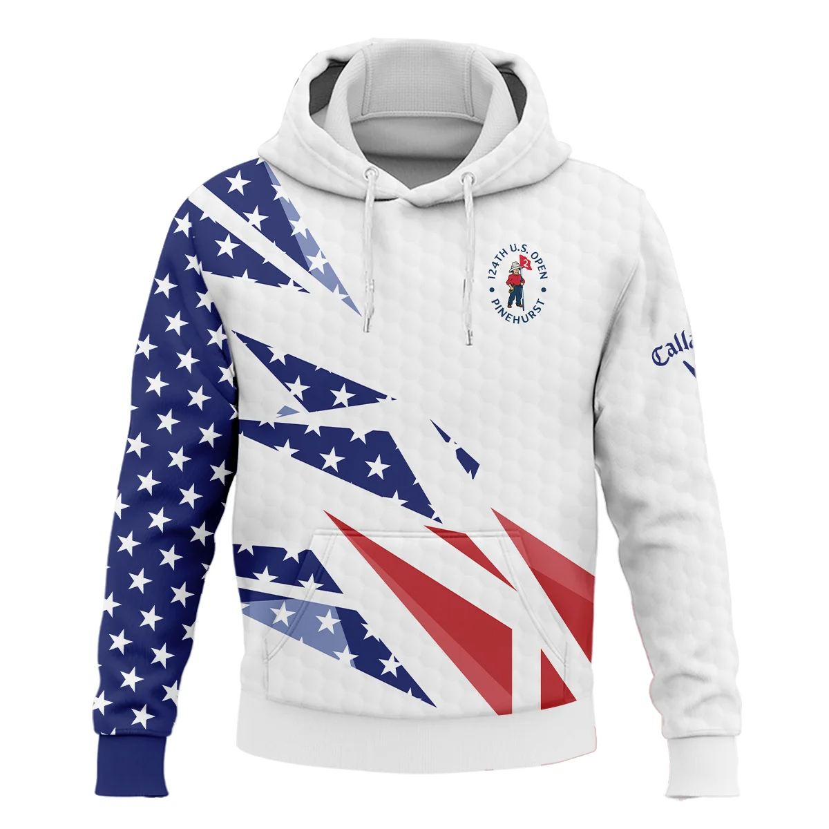 124th U.S. Open Pinehurst Callaway Unisex Sweatshirt Golf Pattern White USA Flag All Over Print Sweatshirt