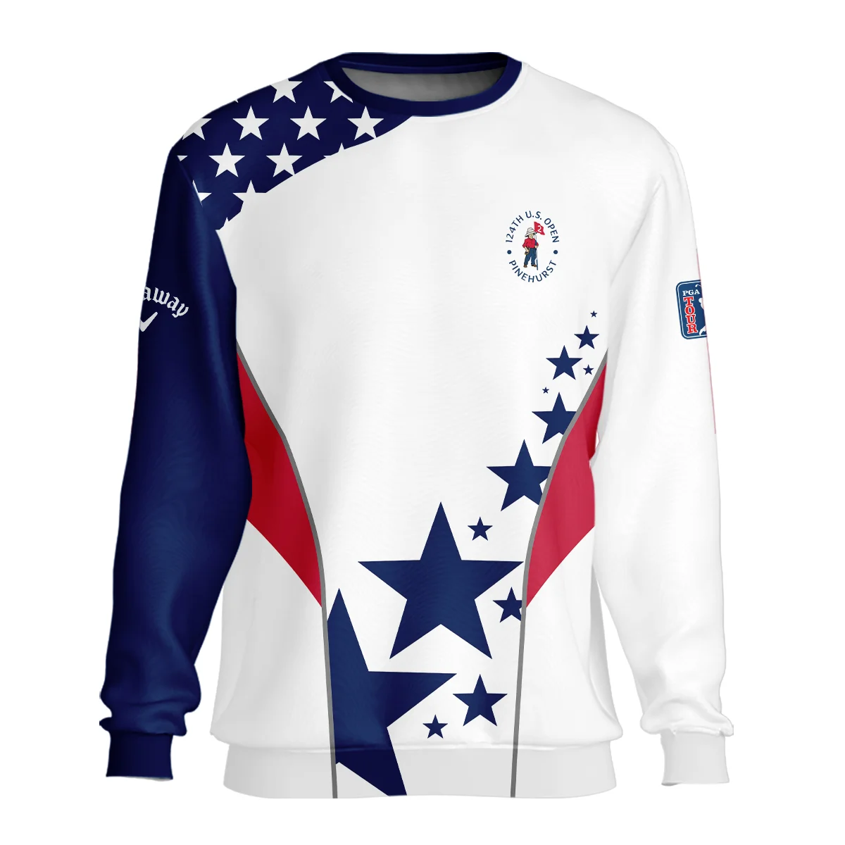 124th U.S. Open Pinehurst Callaway Stars US Flag White Blue Unisex Sweatshirt Style Classic Sweatshirt