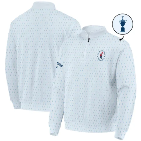 124th U.S. Open Pinehurst Golf Zipper Polo Shirt Callaway Pattern Cup Pastel Blue Zipper Polo Shirt For Men