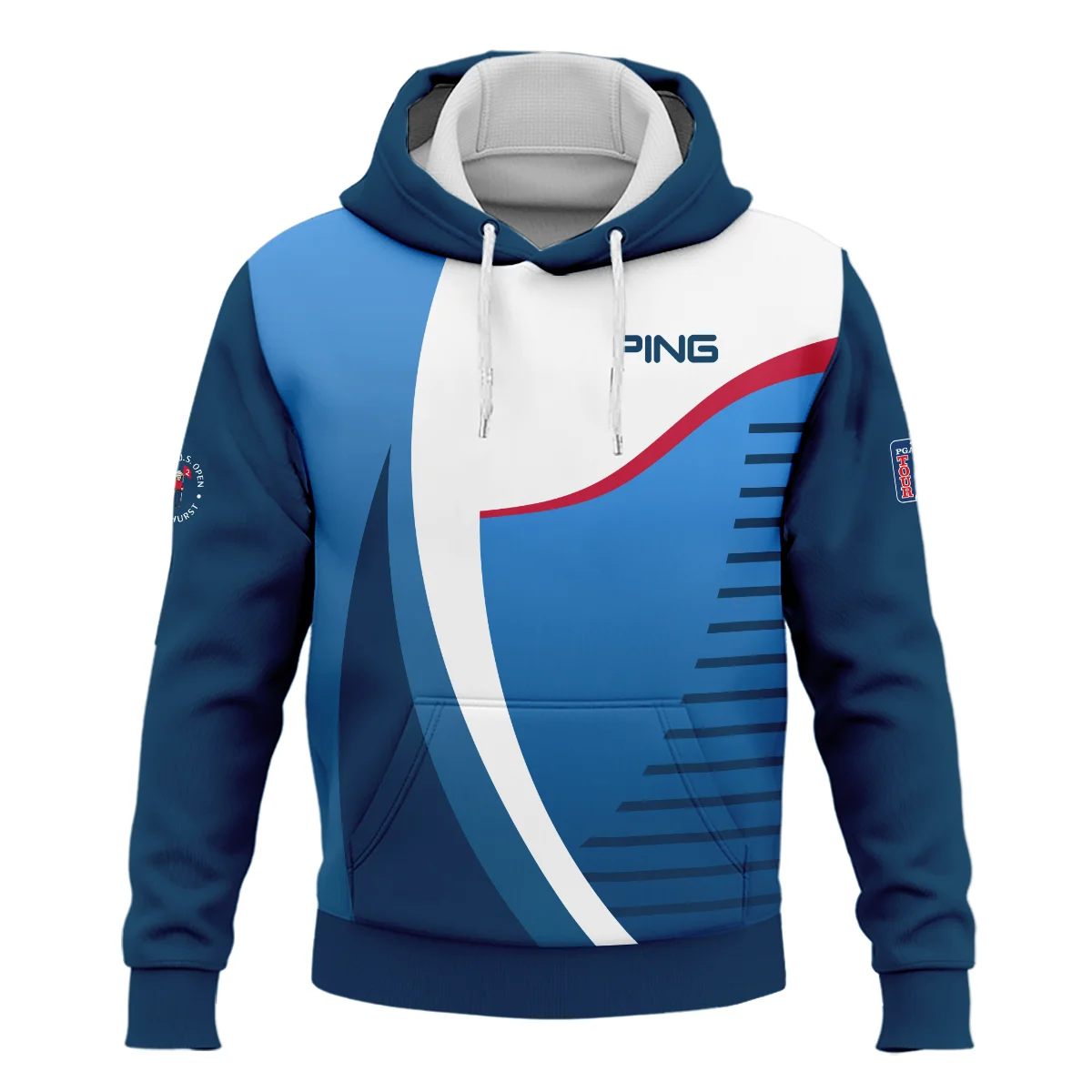 124th U.S. Open Pinehurst Golf Sport Ping Hoodie Shirt Blue Gradient Red Straight Hoodie Shirt