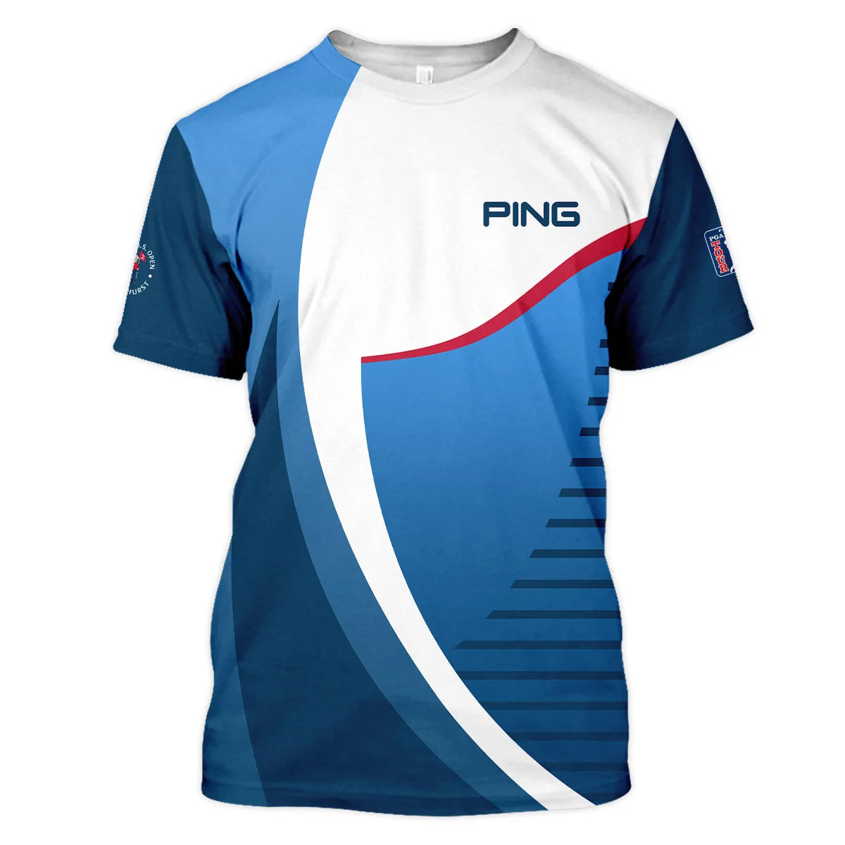124th U.S. Open Pinehurst Golf Sport Ping Unisex T-Shirt Blue Gradient Red Straight T-Shirt