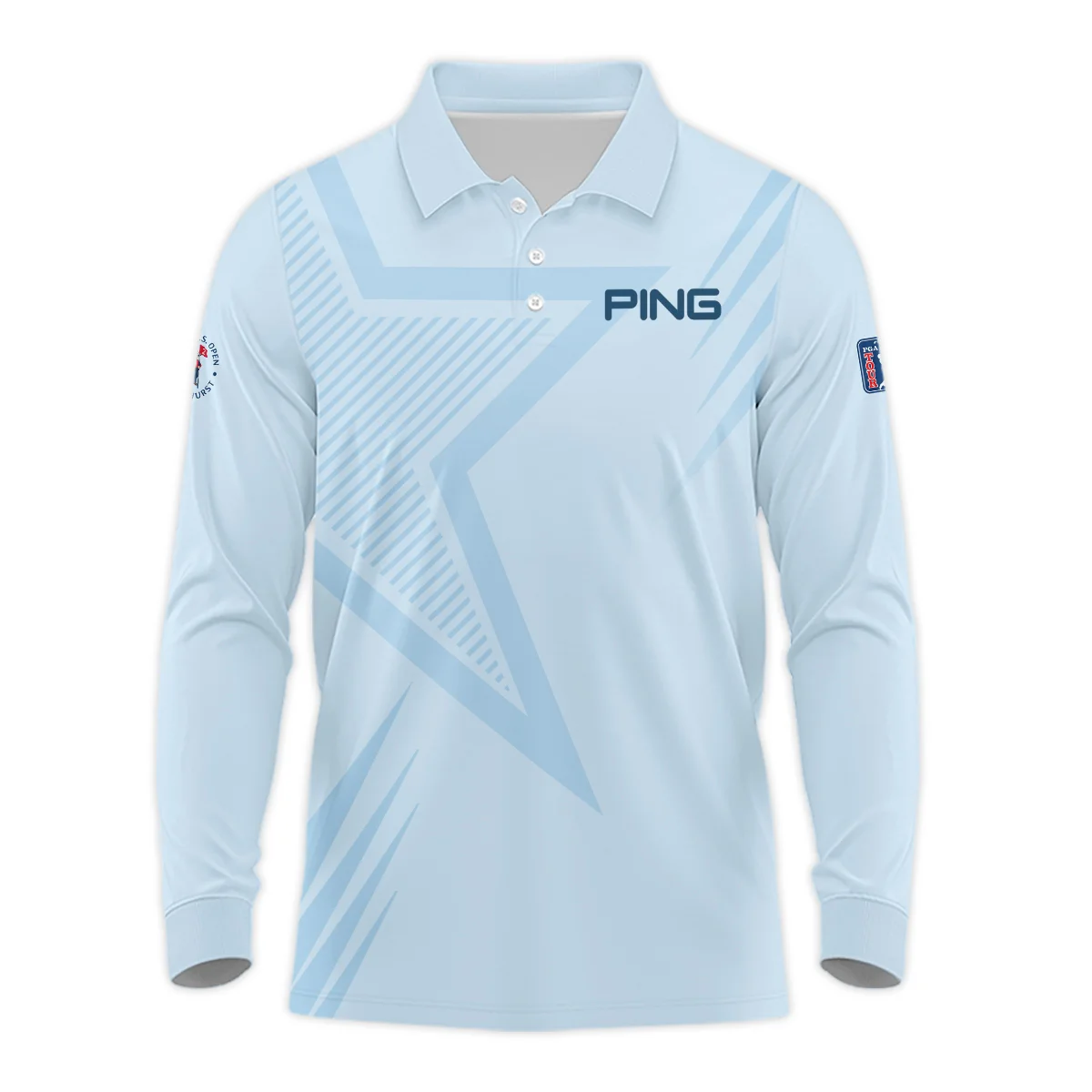 124th U.S. Open Pinehurst Golf Star Line Pattern Light Blue Ping Zipper Hoodie Shirt Style Classic Zipper Hoodie Shirt