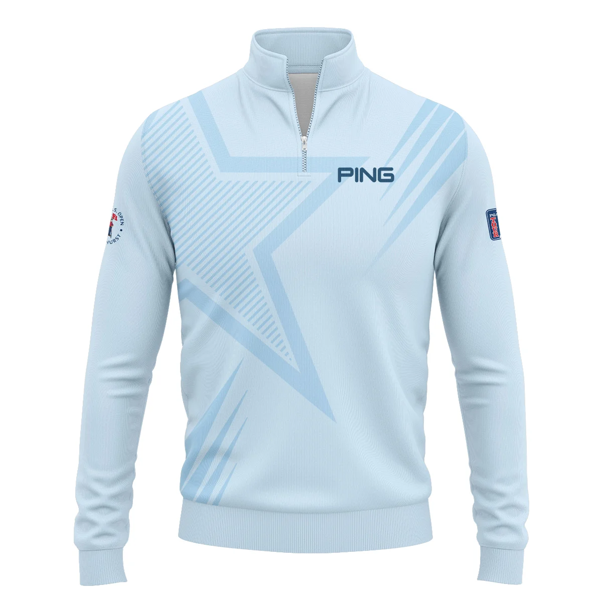 124th U.S. Open Pinehurst Golf Star Line Pattern Light Blue Ping Zipper Hoodie Shirt Style Classic Zipper Hoodie Shirt