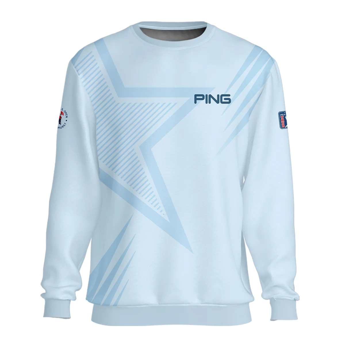 124th U.S. Open Pinehurst Golf Star Line Pattern Light Blue Ping Unisex Sweatshirt Style Classic Sweatshirt