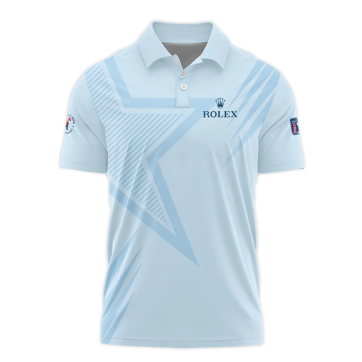 124th U.S. Open Pinehurst Golf Star Line Pattern Light Blue Rolex Unisex T-Shirt Style Classic T-Shirt