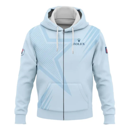 124th U.S. Open Pinehurst Golf Star Line Pattern Light Blue Rolex Zipper Hoodie Shirt Style Classic Zipper Hoodie Shirt