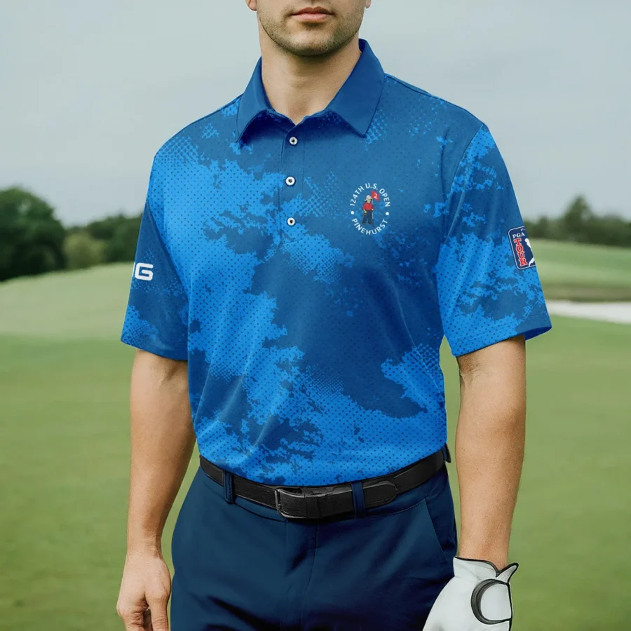 124th U.S. Open Pinehurst Ping Blue Sport Pattern Polo Shirt Style Classic